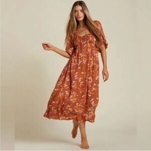 Billabong True Romance Flower Printed Midi Dress